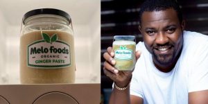 Ghanaians applaud John Dumelo for turning ginger from his farm into ginger paste